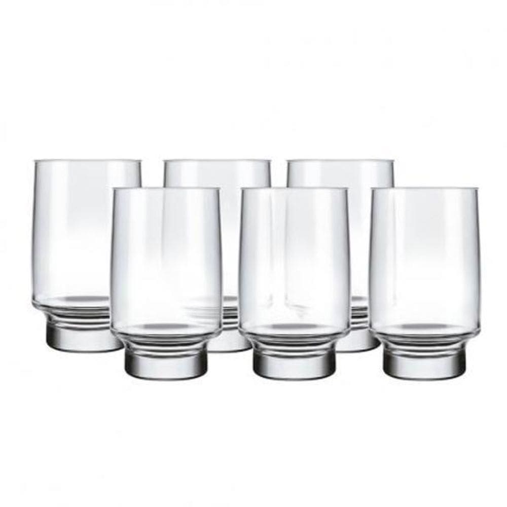 Jogo Com 6 Copos De Vidro Long Drink Firenze 360 Ml Sm