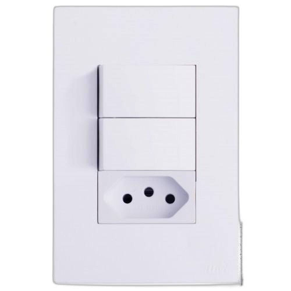 Conjunto Interruptor Duplo Simples 10A 4X2 Brg11288-7Br