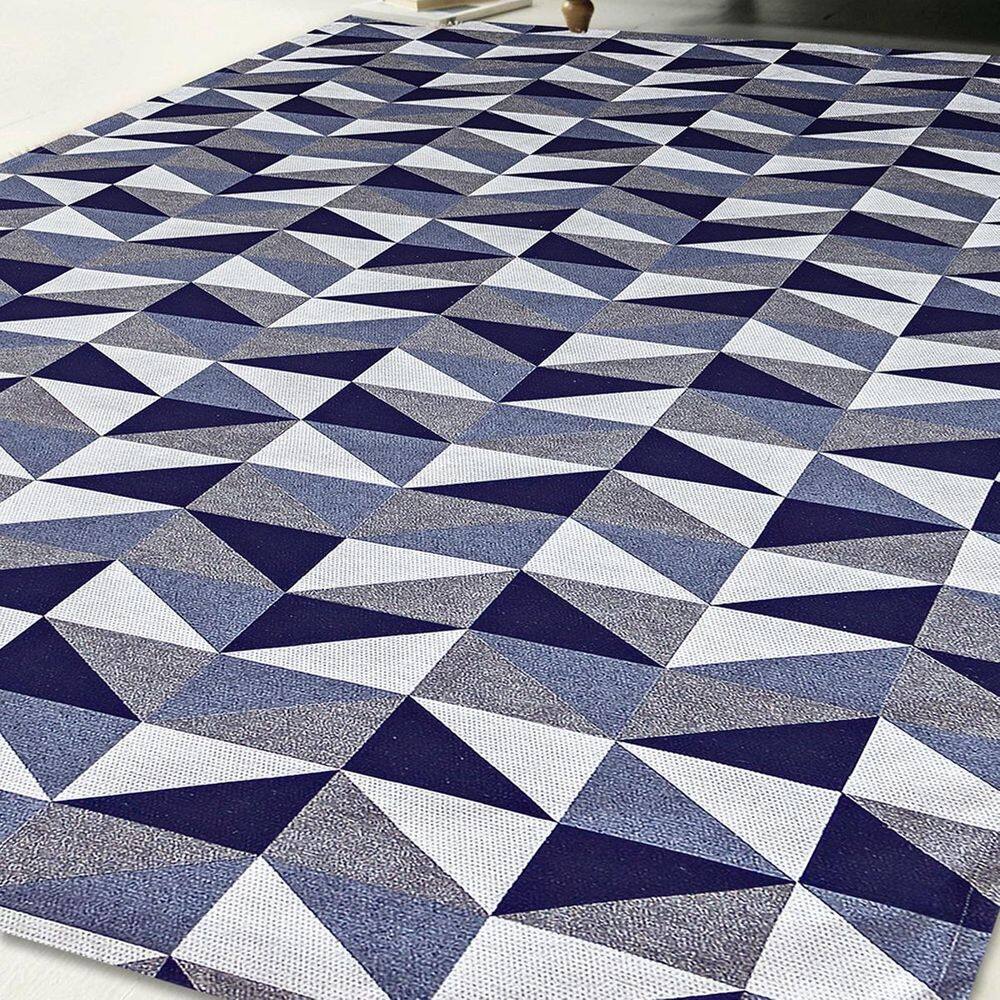 Tapete Jacquard 2,00M X 2,50M Estampado Azul Marinho