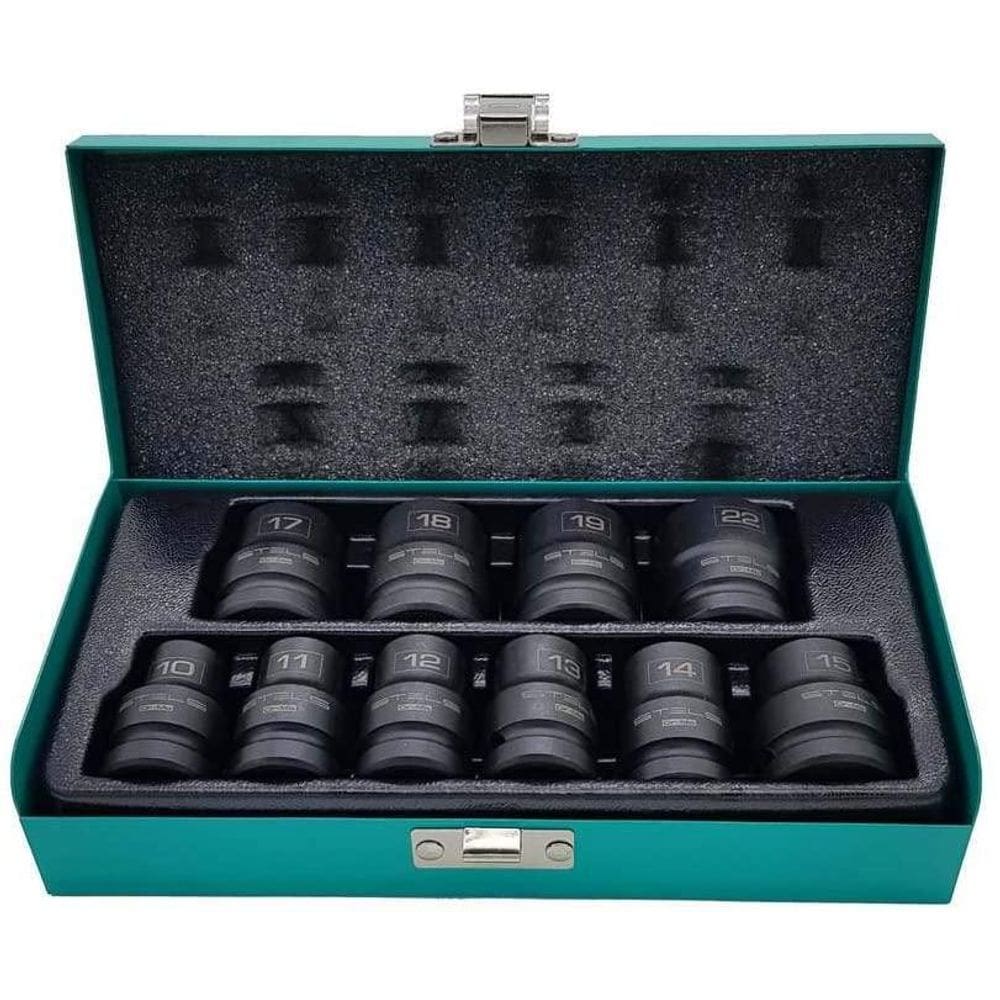 Chave Soquete 1/2 - 10-22 Mm Jg Impacto 10 Pç Stels