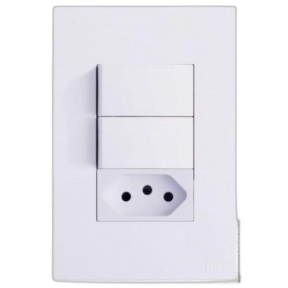 Conjunto Interruptor Duplo Simples 20A 4X2 Brg11300-1Br