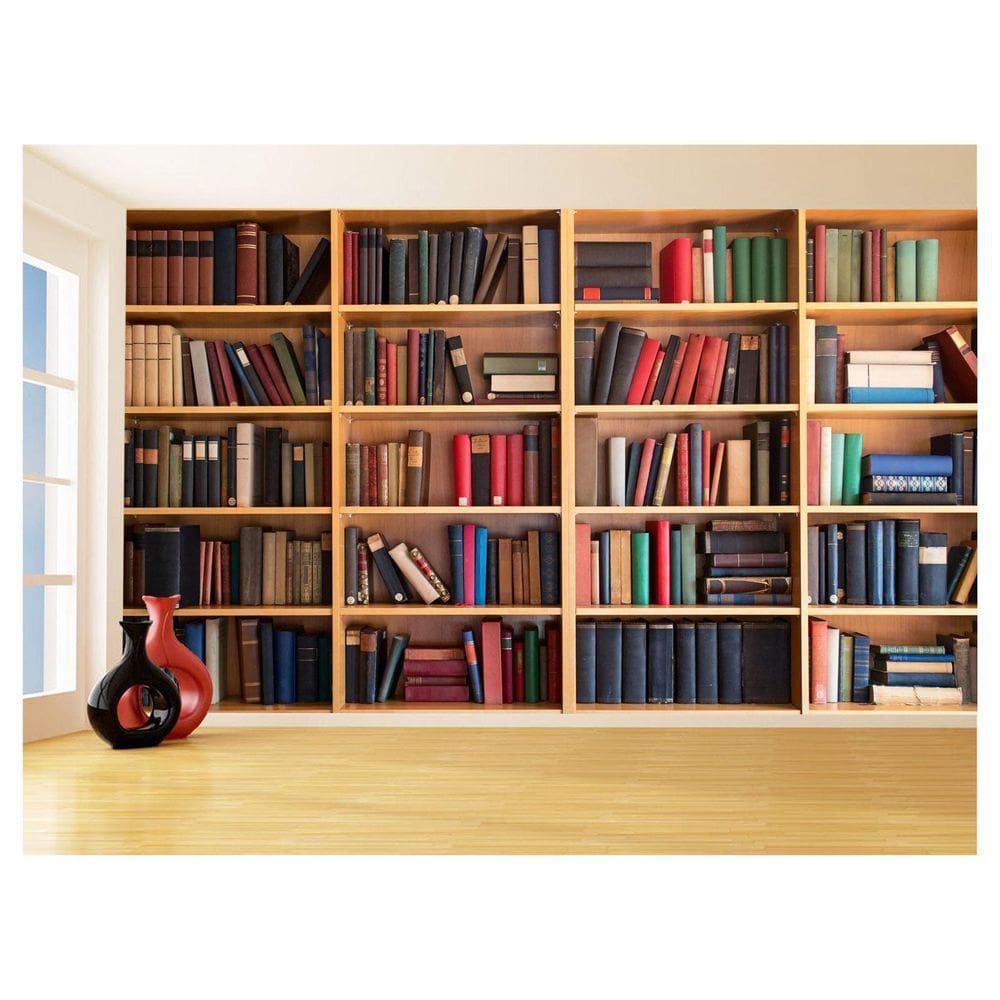 Papel De Parede 3D Estante De Livros Fundo Vídeo 3,5M Est05