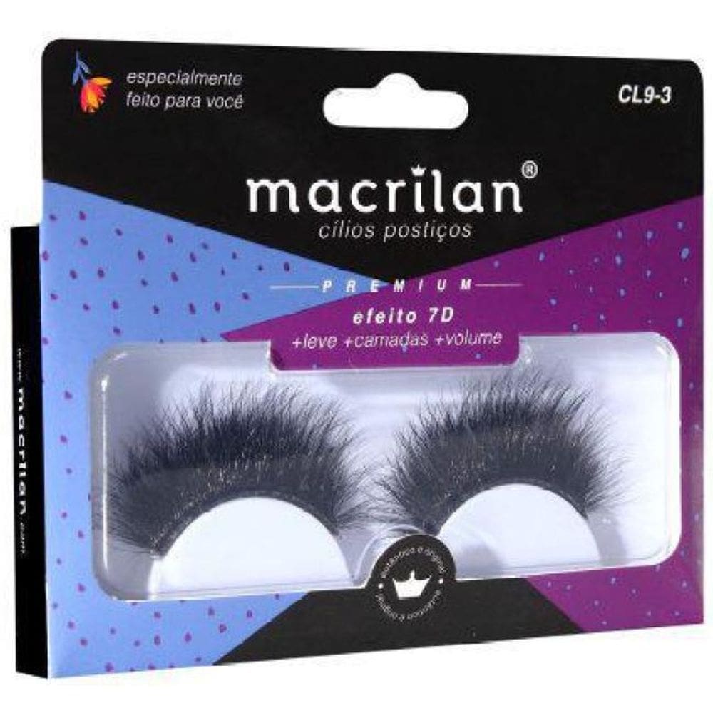 Cílios Postiços Cl9-3 - Efeito 7D - Super Volume Macrilan