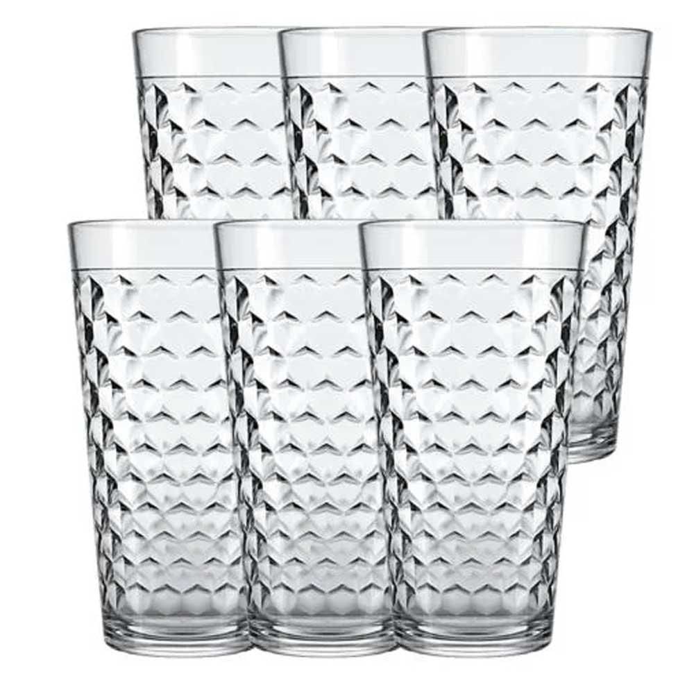 Jogo De Copos 6 Peças De Vidro Long Drink 350Mls Marrocos