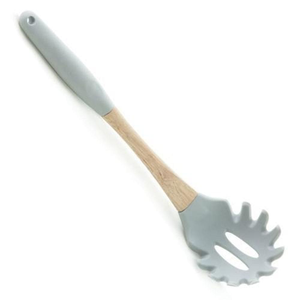 Colher Para Espaguete Em Silicone E Madeira Ref Sn19021