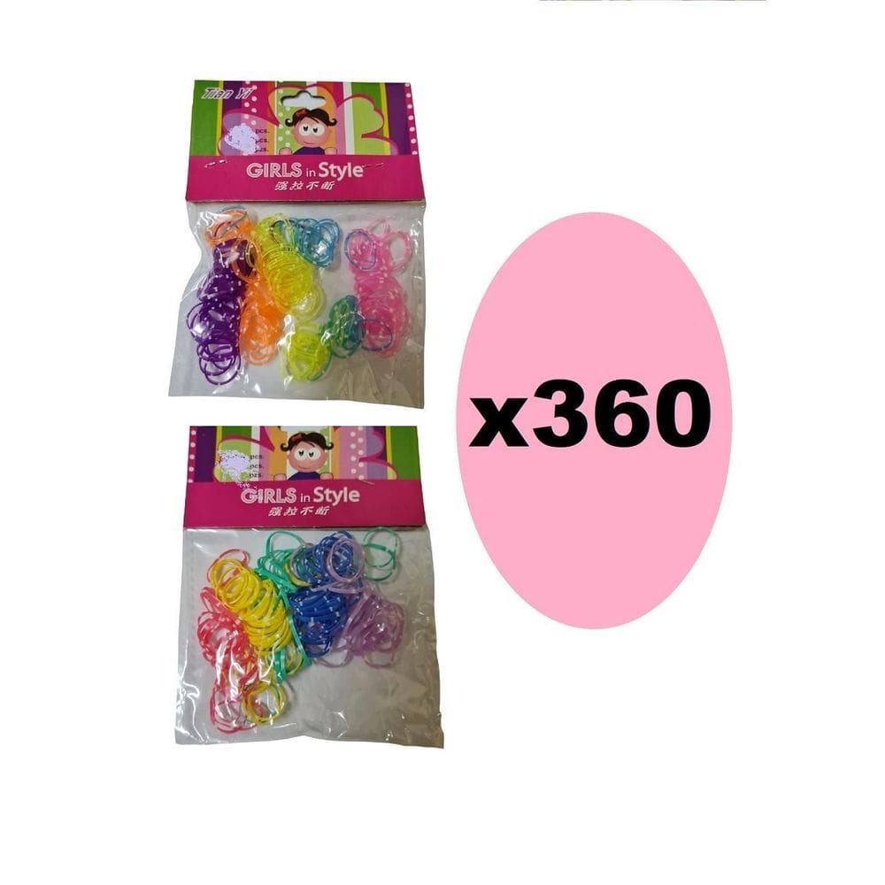 360 Xuxinhas Elásticos De Silicone Colorida Com Bolinha