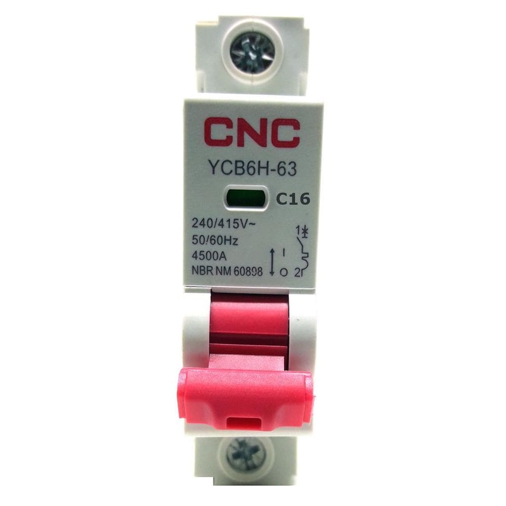Disjuntor YCB6H-63 Unipolar Curva C 16A CNC - 230/400V