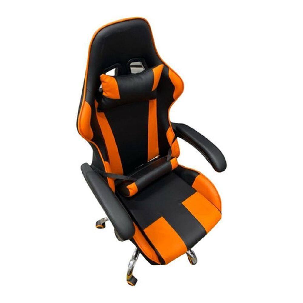 Cadeira Gamer Ergonômica Amofadas Cabeça Lombar - Laranja