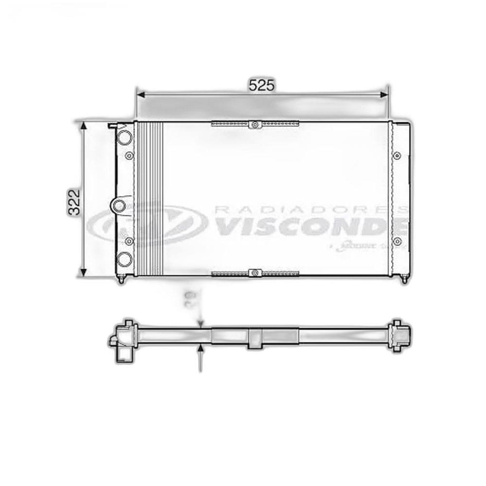 Radiador De Agua Doblo Sem Ar Visconde Rv2539