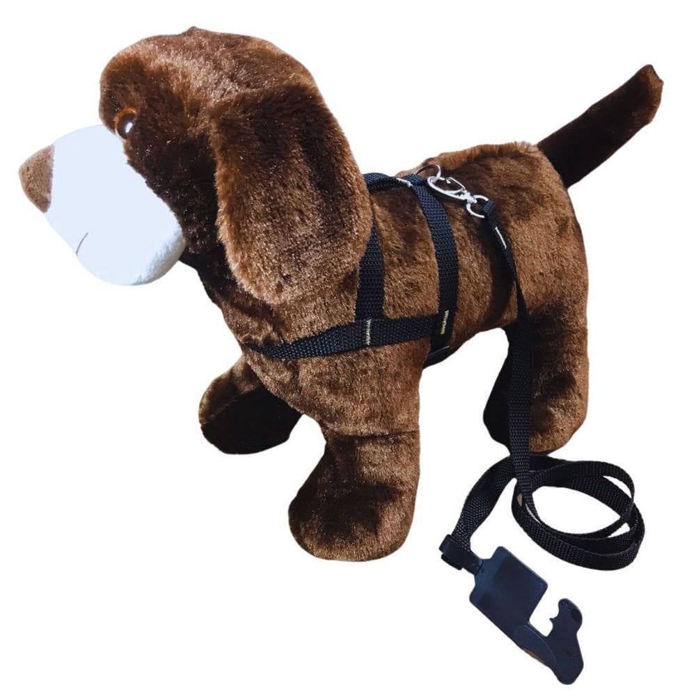 Coleira Peitoral Nylon 15mm Preto Nº4 - Regulável para Cães