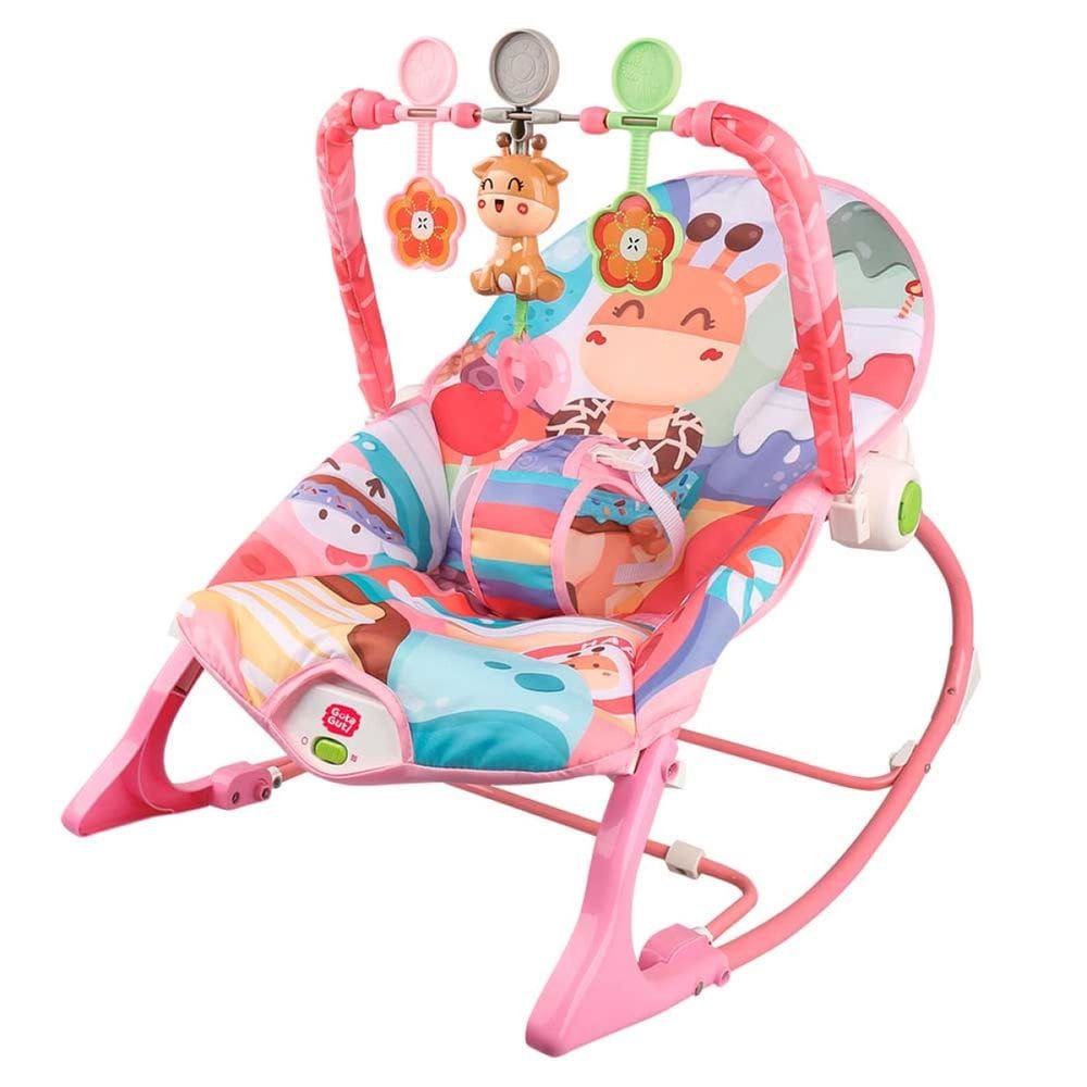 Cadeirinha Rosa Baby De Descanso Musical Vibratória Mobile