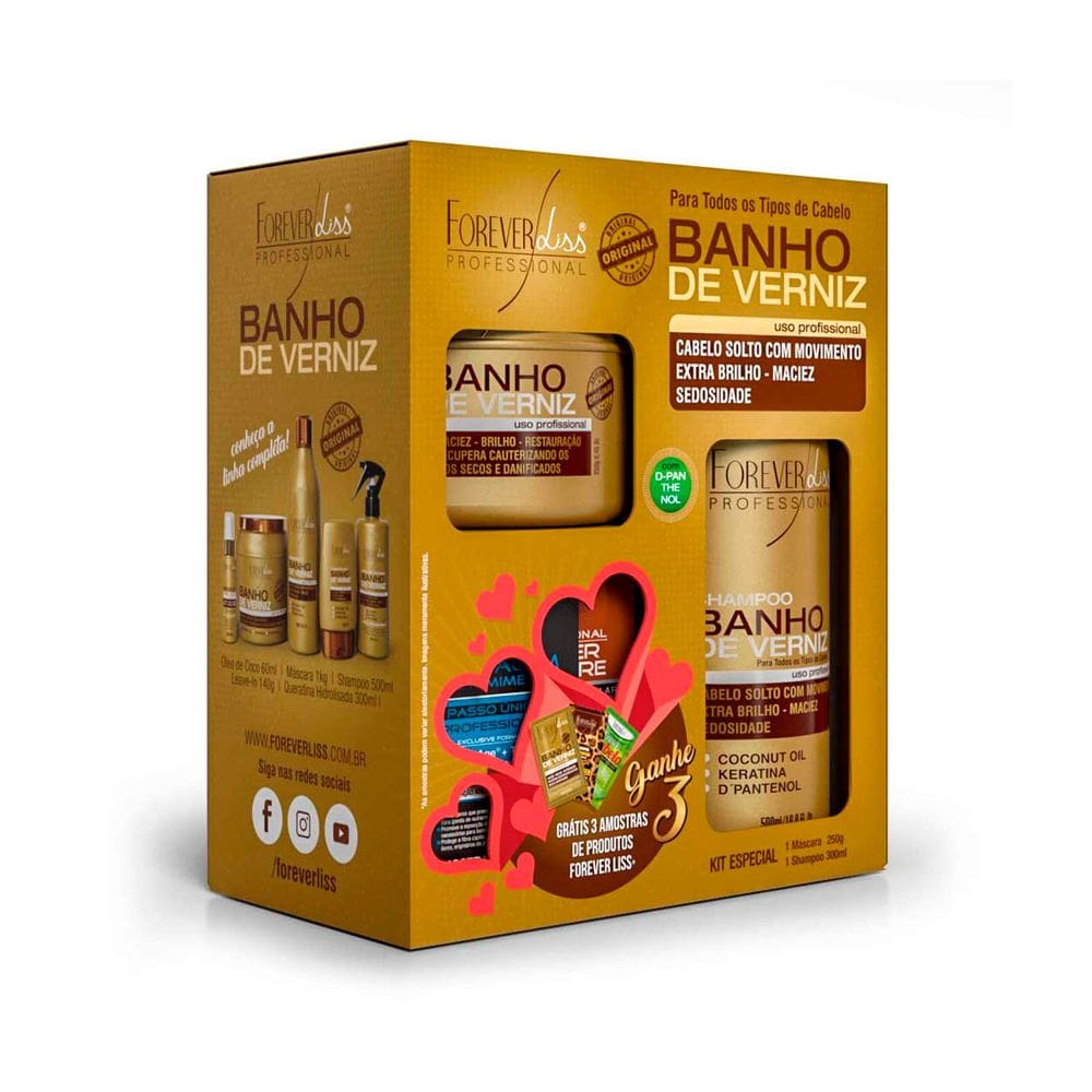 Kit Especial Banho De Verniz Forever Liss Shampoo + Máscara