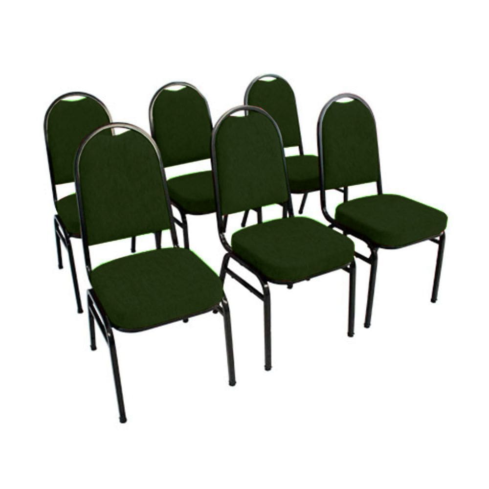Kit com 6 Cadeiras para Auditórios Linha Hotel Verde