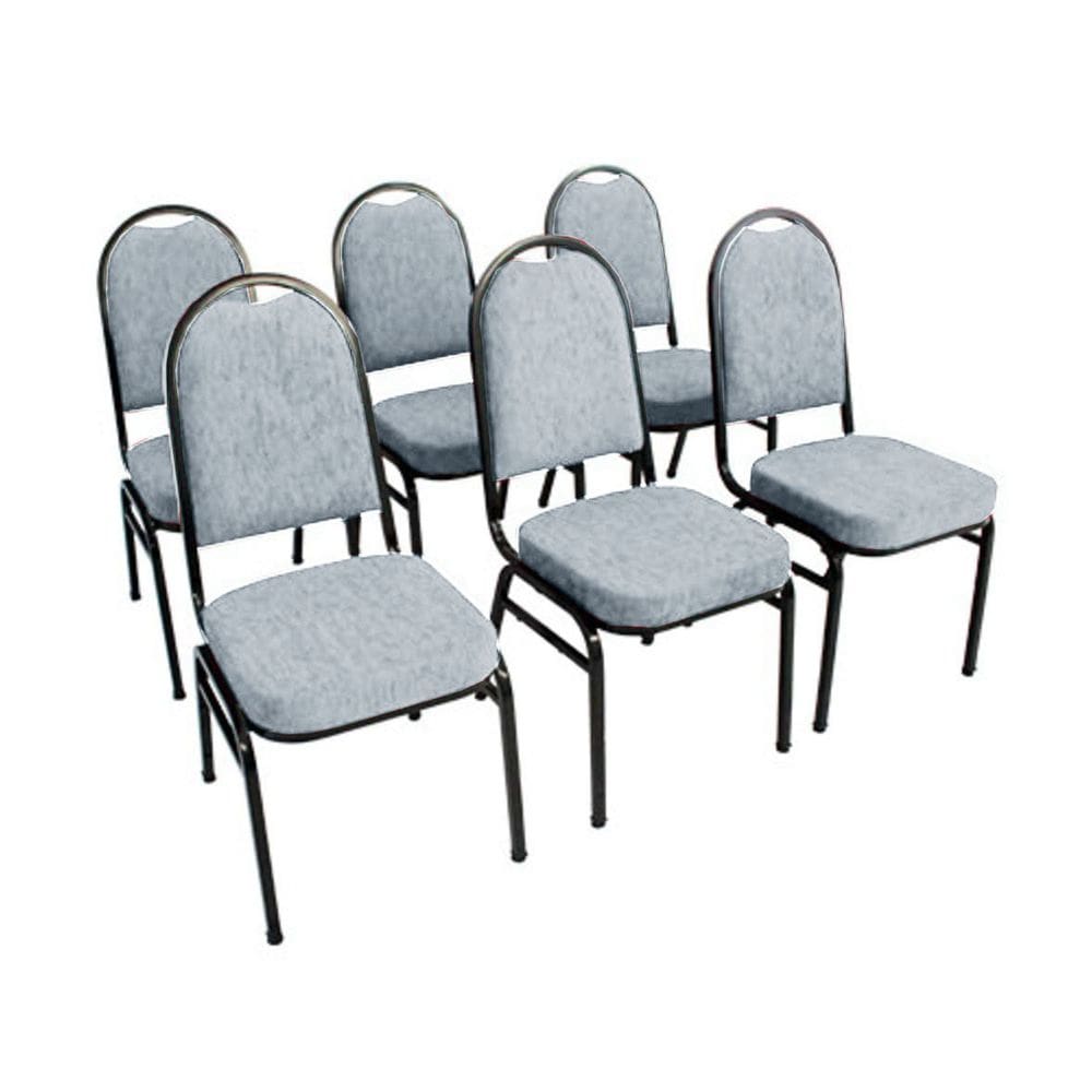 Kit com 6 Cadeiras para Auditórios Linha Hotel Cinza