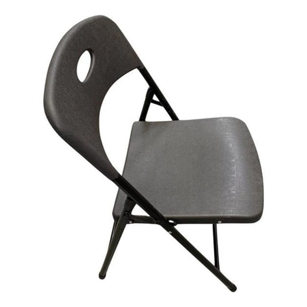 Cadeira Plástico Dobrável Camping 78X46X50Cm - Preto