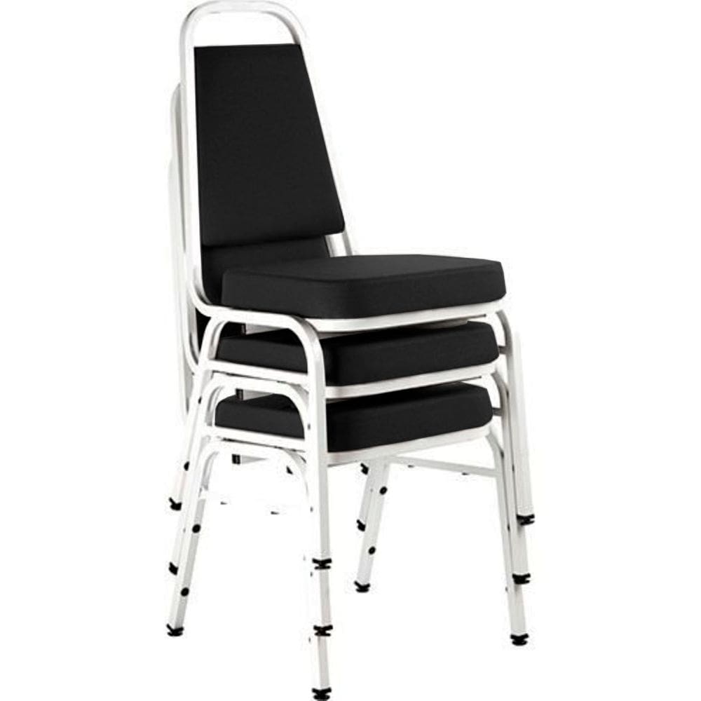 Kit com 3 Cadeiras Empilháveis Linha Hotel Plus Preto