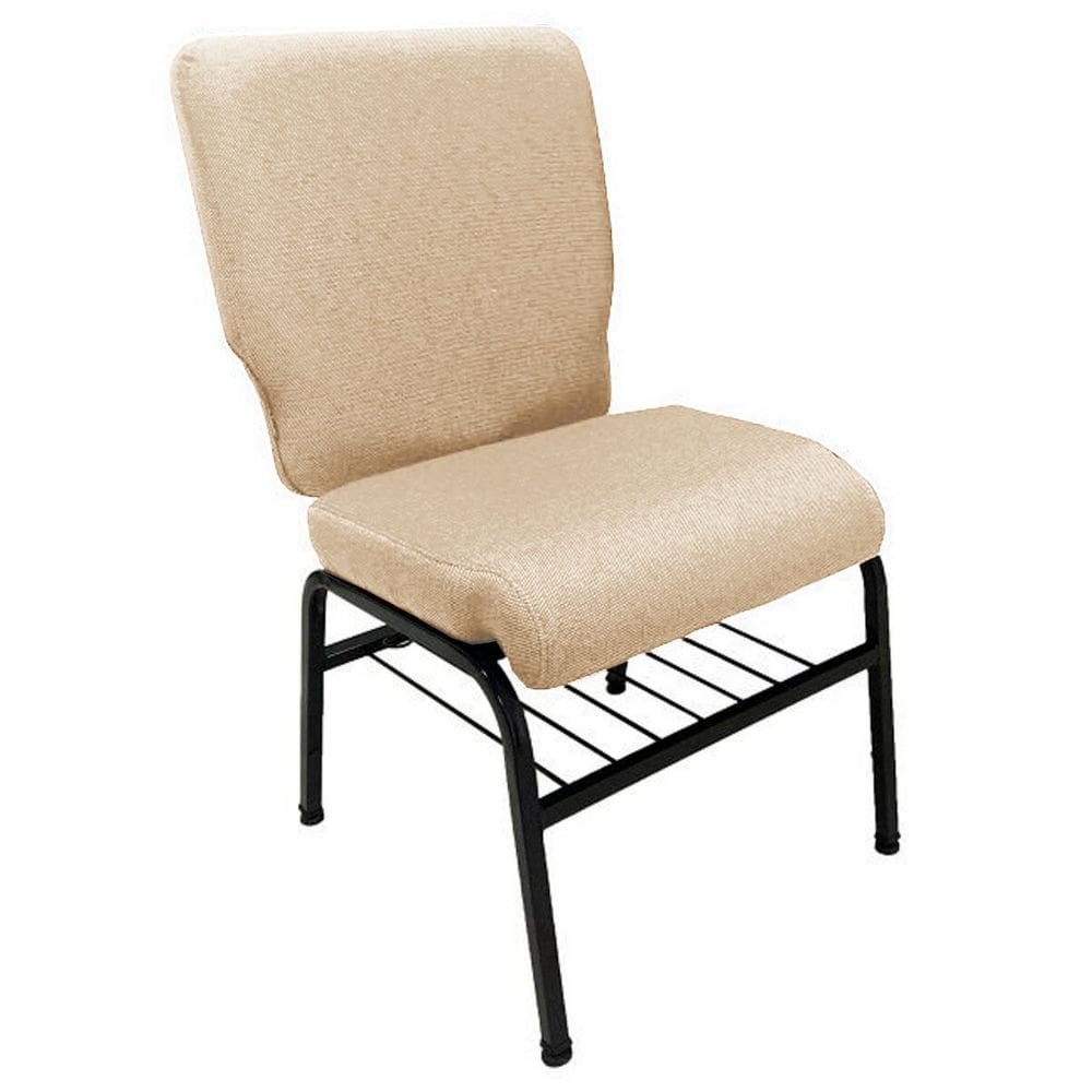 01 Cadeira para Igrejas c/ Porta Biblía e Porta Cálice Bege