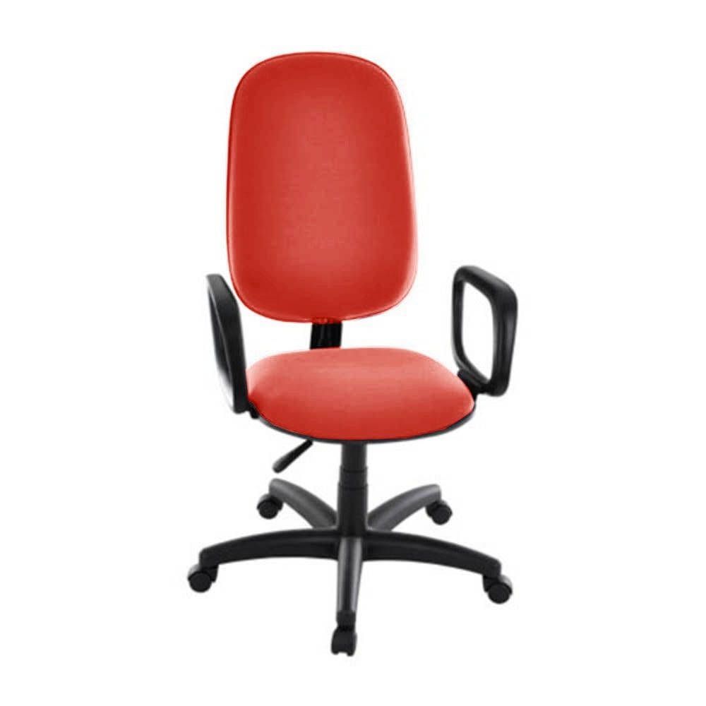 Cadeira Presidente para Escritório com Braços Linha Uno Vermelho