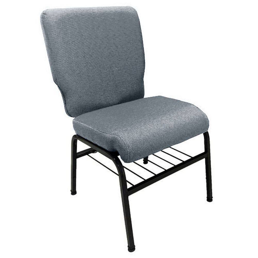 01 Cadeira para Igrejas c/ Porta Biblía e Porta Cálice Cinza