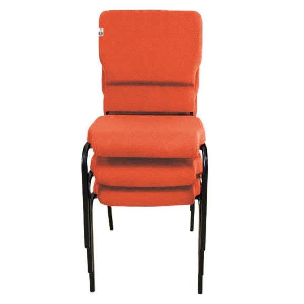 03 Cadeiras Empilhável para Igrejas Evangélicas Linha Church Vermelho