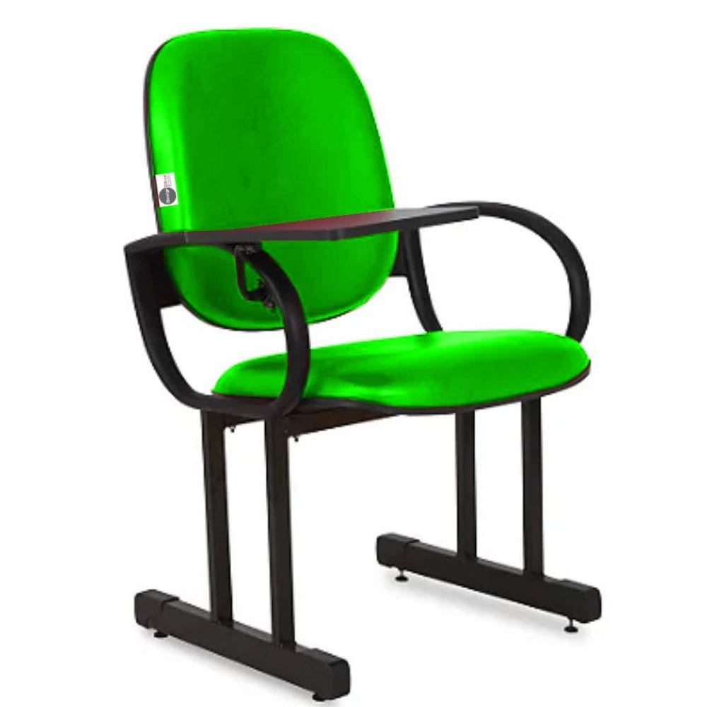 01 Cadeira Escolar para Auditório e Escolas com Prancheta Linha Dallas Auditório Verde
