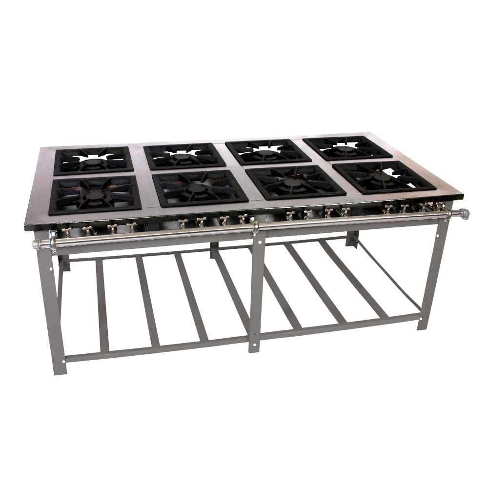 Fogão a Gás Industrial Maxi 8 Queimadores Duplos Inox MI8 - Venâncio