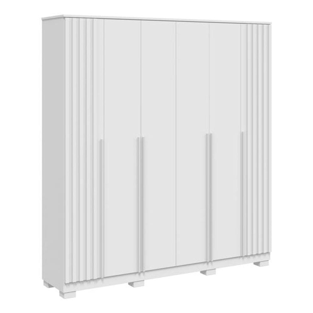 Guarda Roupa Emirados Casal 6 Portas Ripado 4 Gavetas 100% MDF - Linhamobilia