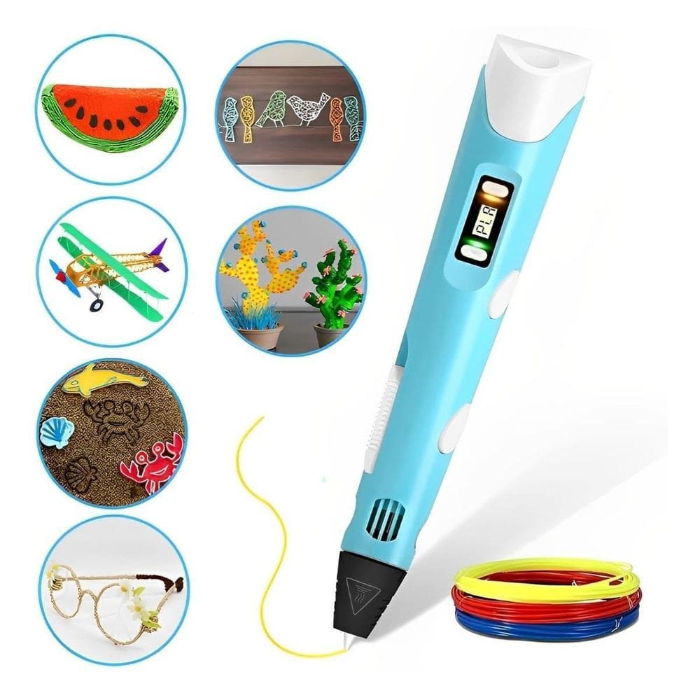 Caneta 3D Usb Com Refil Variado E Fonte Inclusa