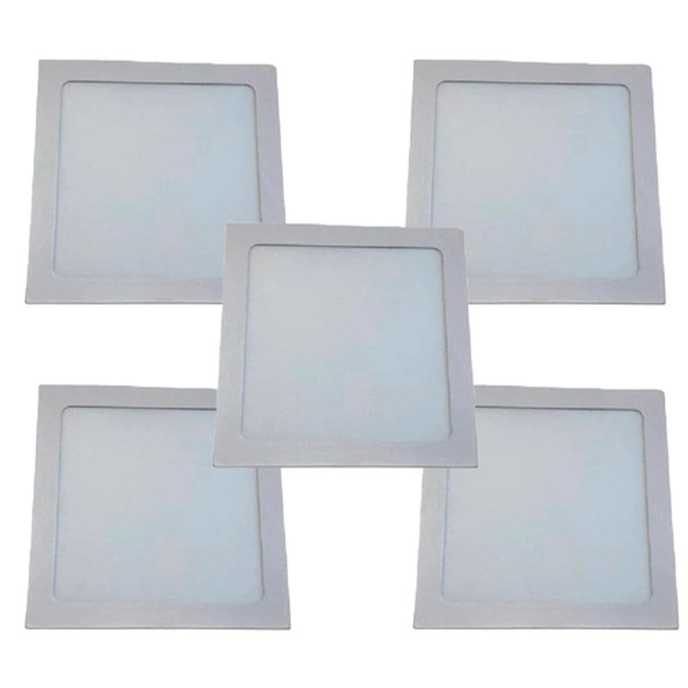 Kit 5 Painel Led Quadrado Embutir 18W 4000K Bivolt Foxlux