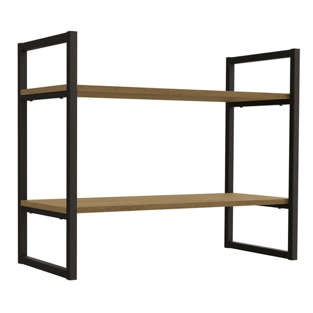 Estante Nicho 2 Prateleiras 72 cm LI008 Freijo Preto Fosco KPB