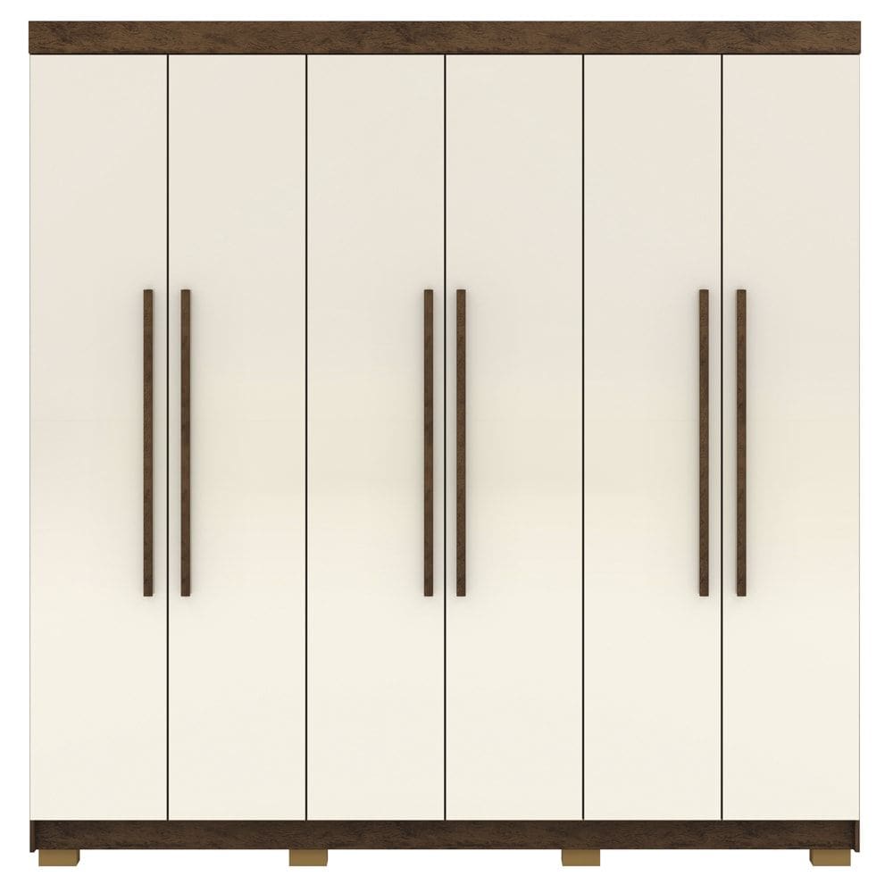 Guarda Roupa Casal 6 Portas 2G 218 cm 10037 Imbuia Champanhe VLR