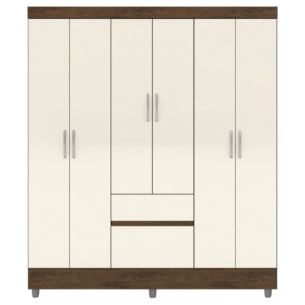 Guarda Roupa Casal 6P 2G 153 cm 10091 Imbuia Champanhe VLR