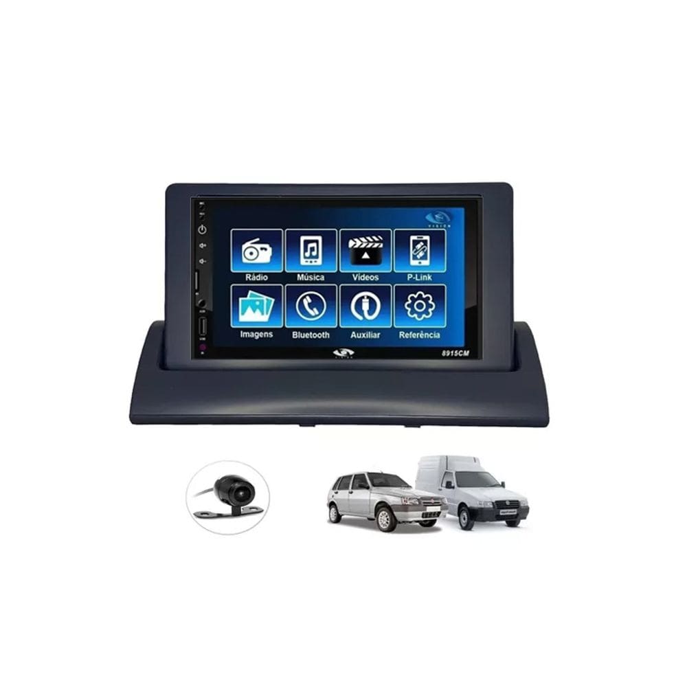 Kit Multimídia Uno MiIle Fiorino 94 a 2013 Mold Preta 7 Pol Mp5 Bt Usb Sd Espelhamento