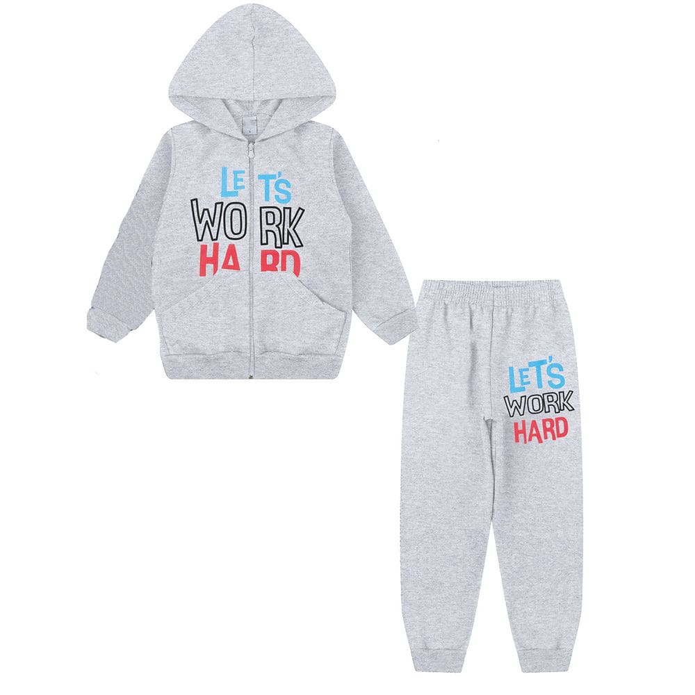 Conjunto Moletom Infantil felpudo Masculino com jaqueta e calça