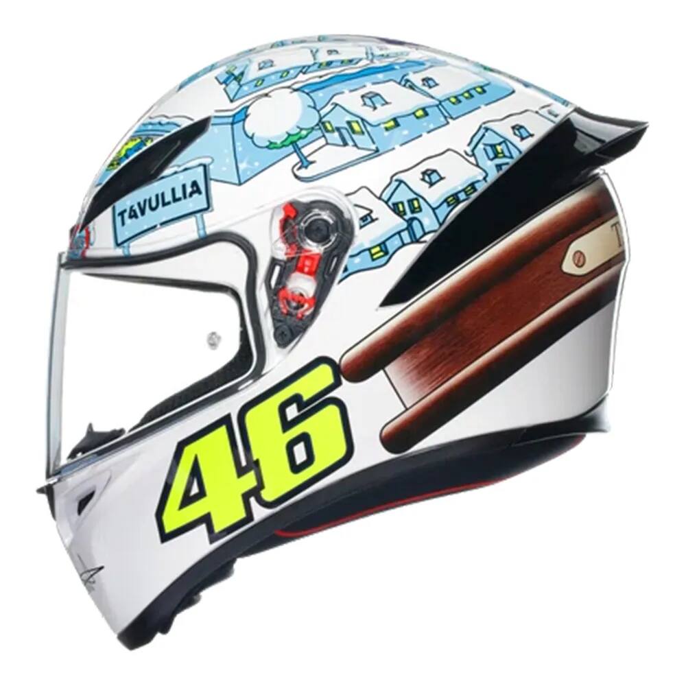 Capacete AGV K1S Rossi Winter test 17 Branco e Azul
