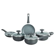 Conjunto 5 Panelas Cerâmica Casa do Chef Tampa de Vidro Cinza