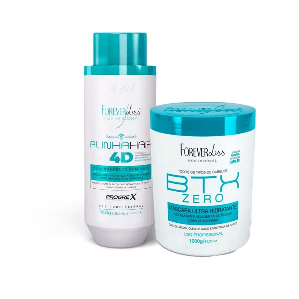Kit AlinhaHair 4D e Máscara Volume Zero Forever Liss