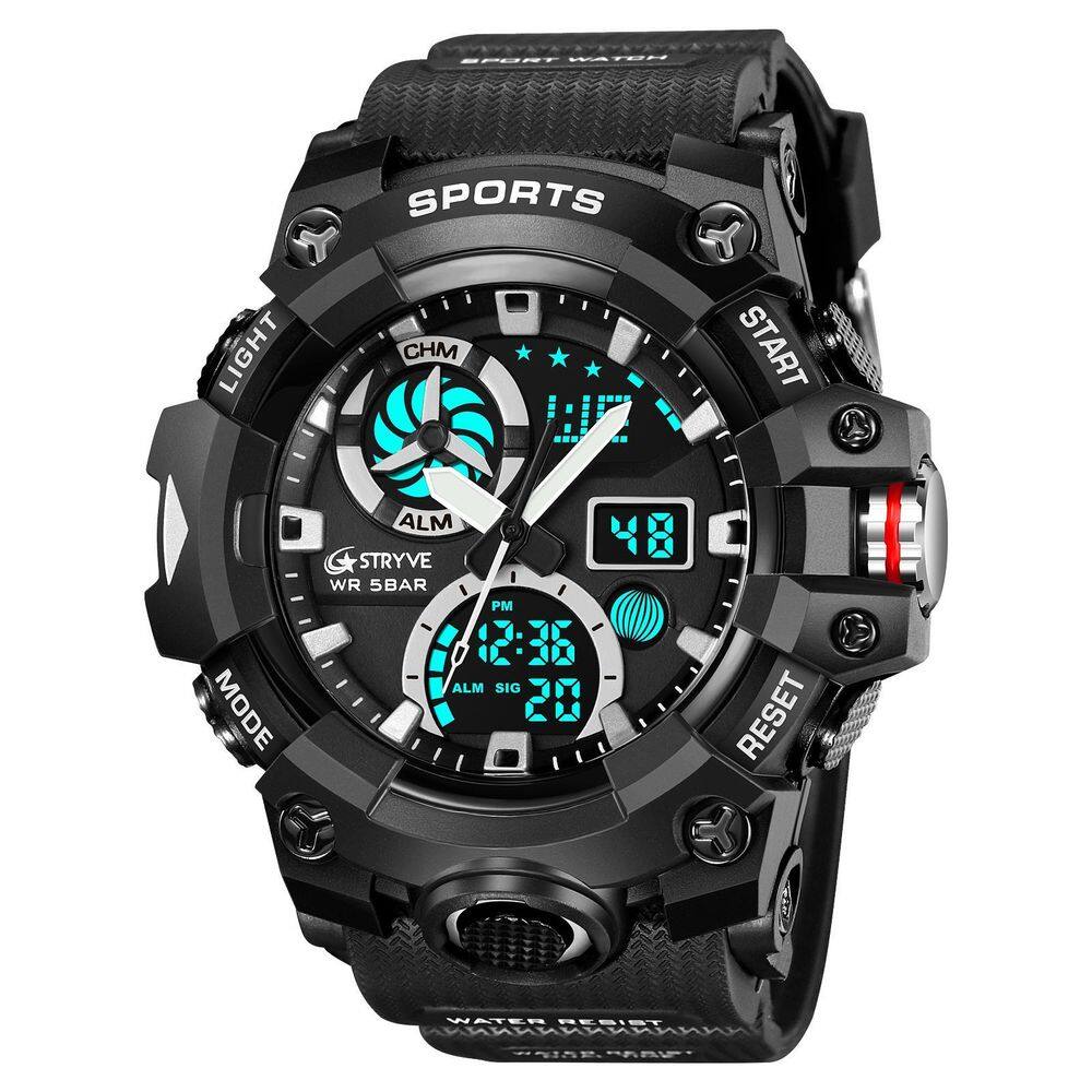Relógio Masculino Esportivo Stryve 8027 Anadigi  Led