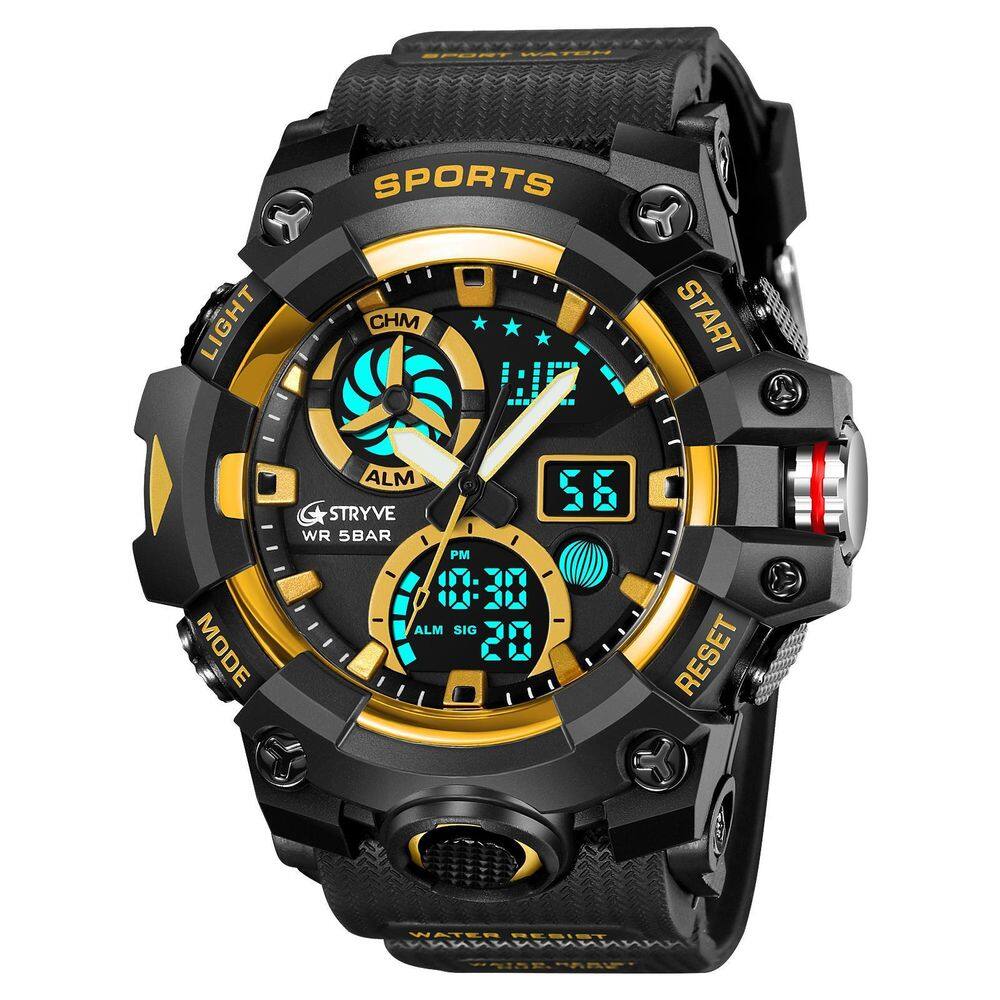 Relógio Masculino Esportivo Stryve 8027 Anadigi  Led