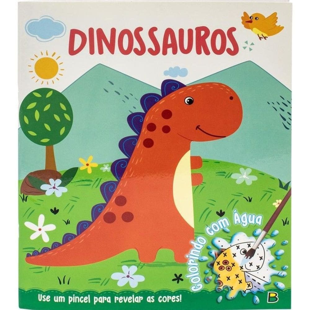 Livro Infantil Colorindo com Água Dinossauros Divertido TodoLivro