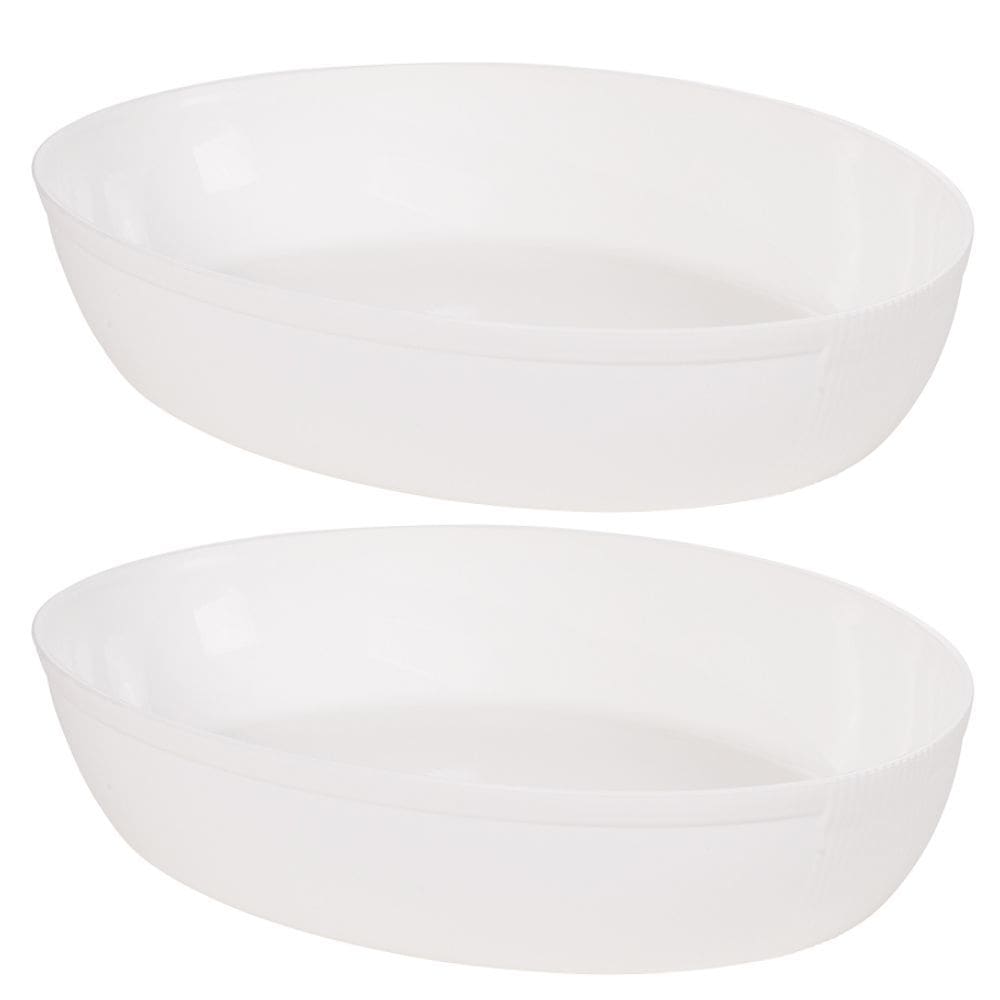 Travessa de plástico oval 3 litros marmorizado com 2 unidades Plasutil ref. 16378