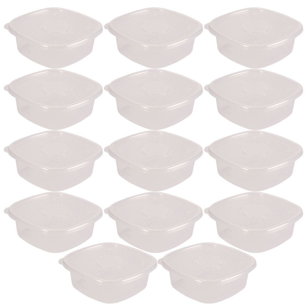 Pote de plástico Pop quadrado 2 litros incolor com 14 unidades Plasutil ref.5772