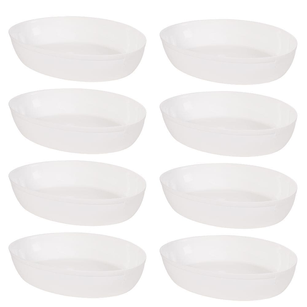 Travessa de plástico oval 3 litros marmorizado com 8 unidades Plasutil ref. 16378