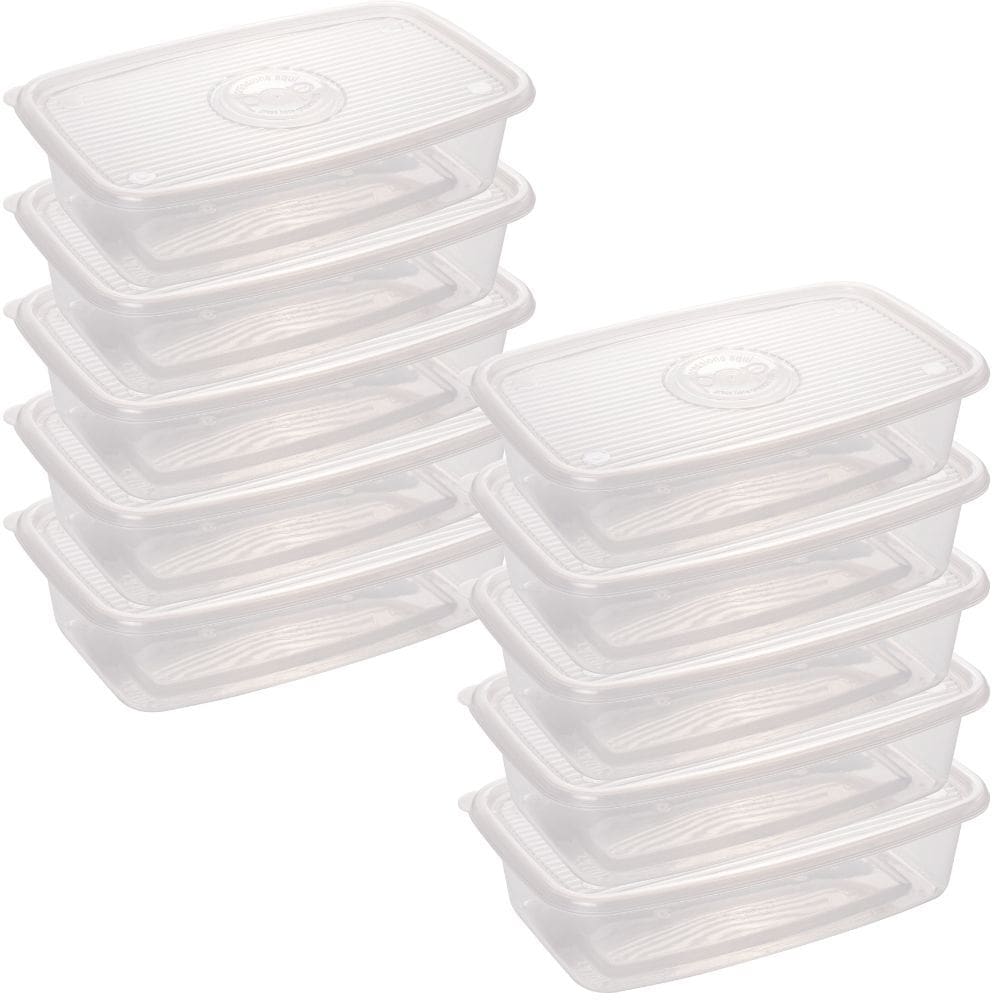 Pote de plástico Pop retangular 2,7 litros incolor com 10 unidades Plasutil ref.5775