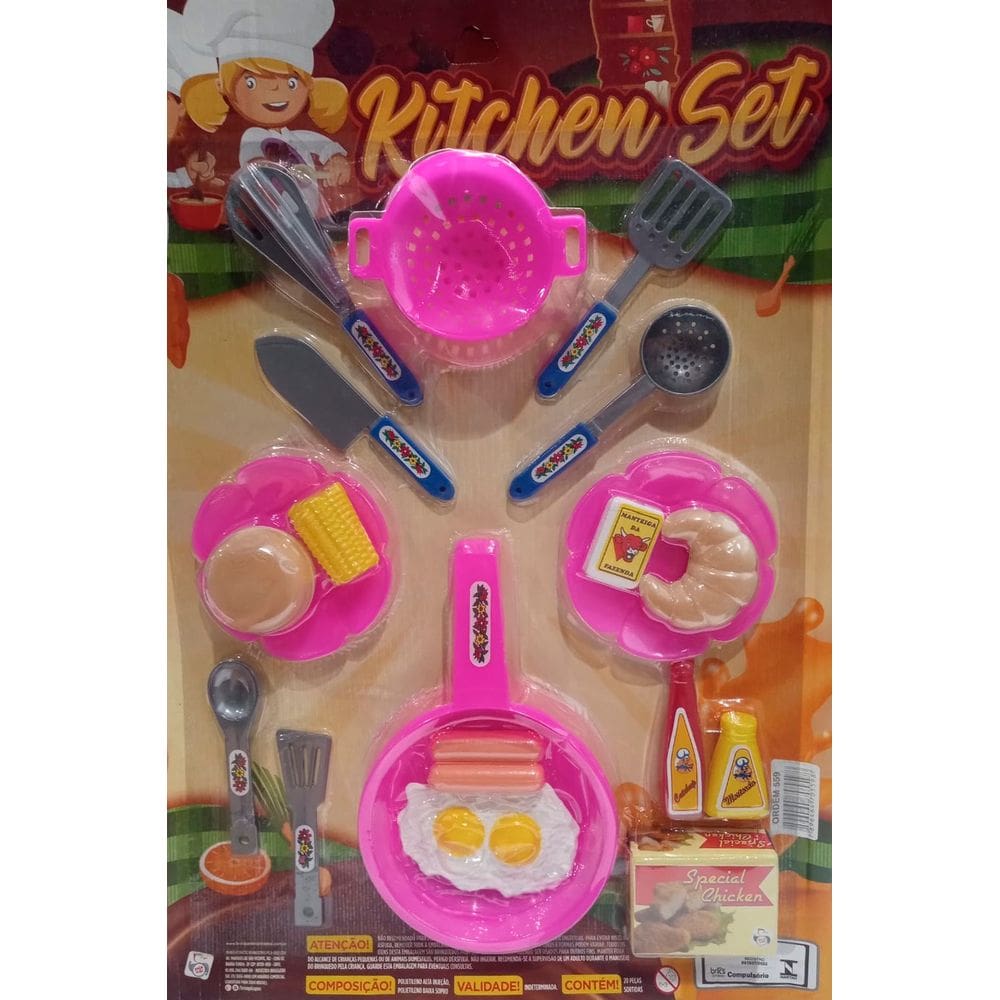 Conjunto Cozinha Infantil Kitchen Set Comidinhas e Utensilios Com 20 Peças - Pica Pau