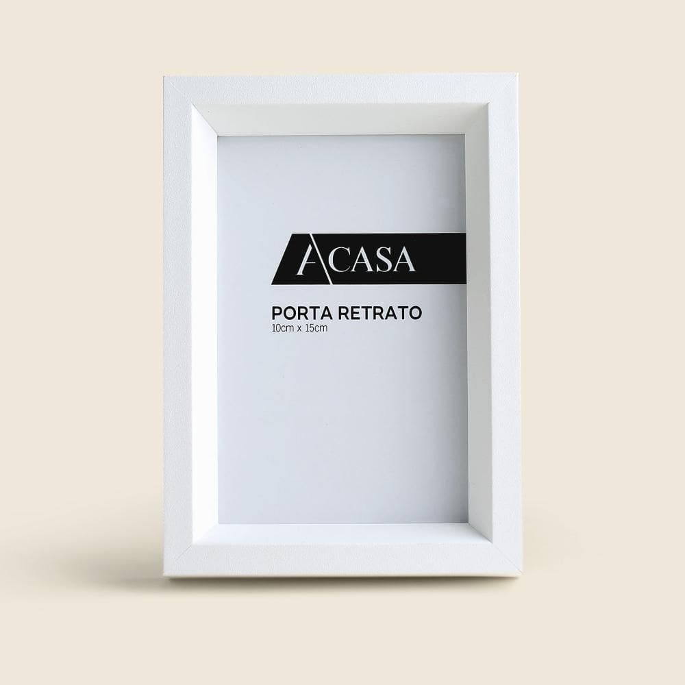 Porta Retrato Pirâmide Branco 10x15cm - A\\CASA