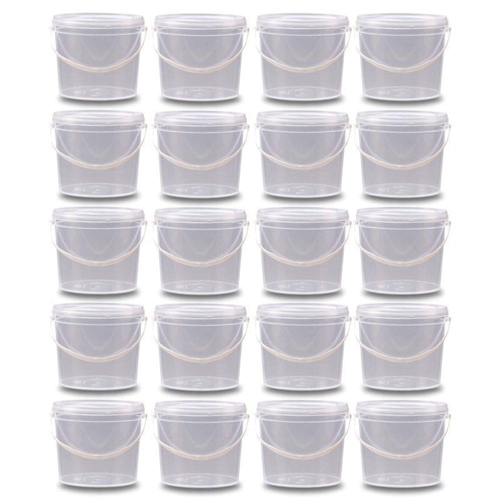 Balde 2.2 Litros Transparente Para Brinquedos - Kit 20 Pçs