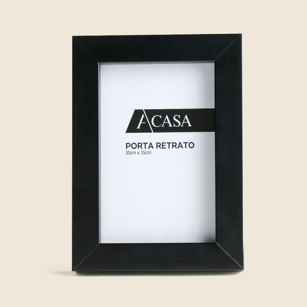 Porta Retrato Reto Preto 10x15cm - A\\CASA