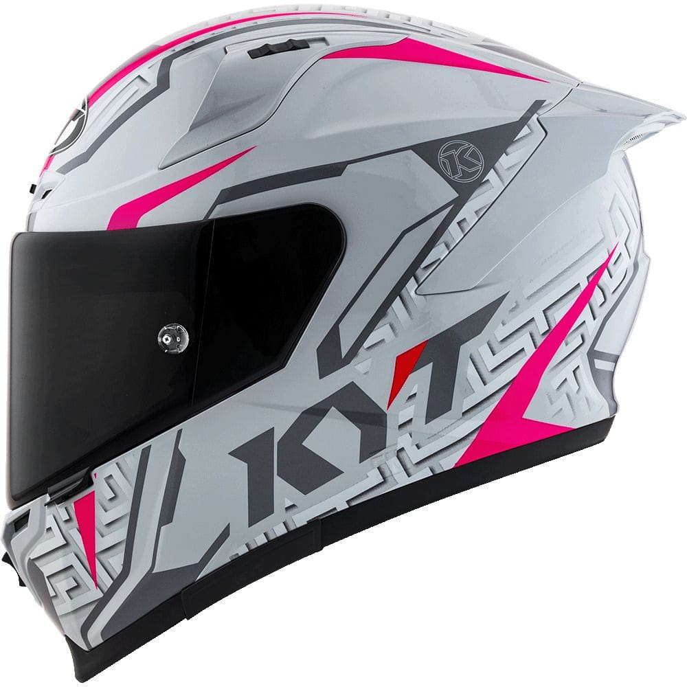 Capacete KYT Striker 2V Asphalt CInza e Rosa Fuxia