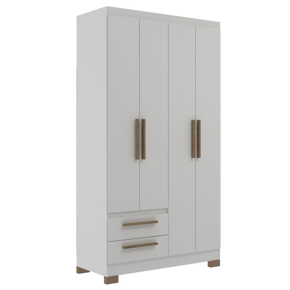 Guarda-Roupa Solteiro 4 Portas 2 Gavetas RP2422 Branco - Decibal